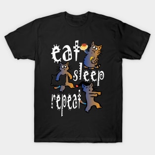 cat lazy life sleep eat repeat T-Shirt